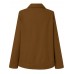 Women Pocket Solid Color Button Lapel Long Sleeve Casual Jackets