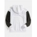 Mens Corduroy Patchwork Half Button Pouch Pocket Drawstring Hoodies