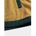Mens Corduroy Vintage Patchwork Drawstring Hoodies With Flap Pocket