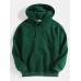 Mens Green Long Sleeve Drawstring Hoodies With Kangaroo Pocket